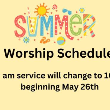 Change in Worship Times