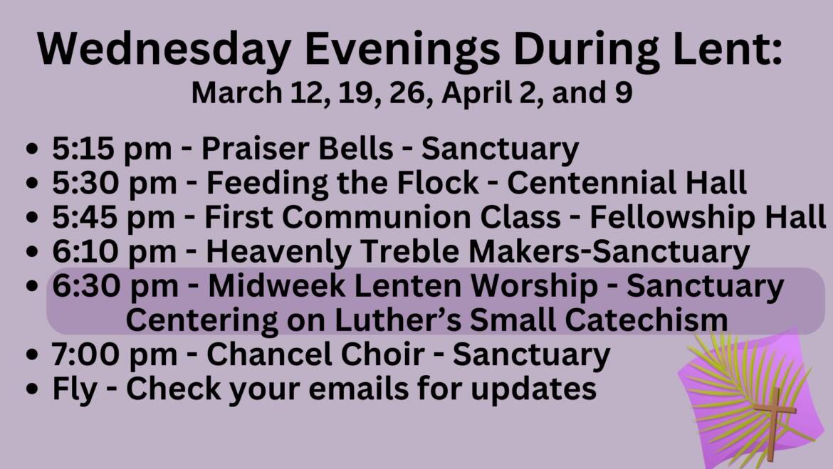 Wednesday evening during Lent