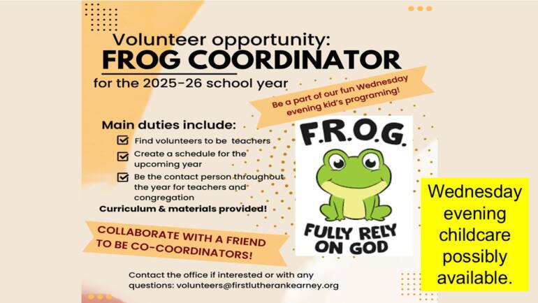 Frog Coordinator needed