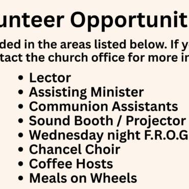 Volunteer Opportunities