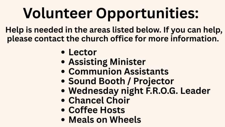 Volunteer Opportunities