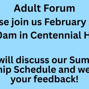 Adult Forum