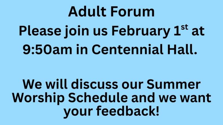 Adult Forum