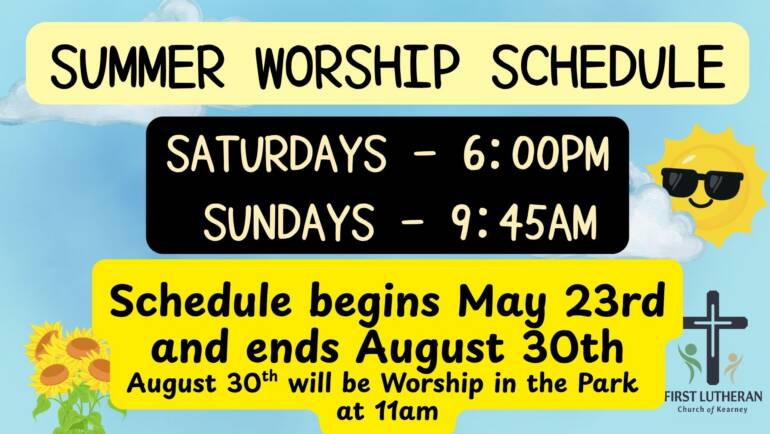 Summer Worship Schedule
