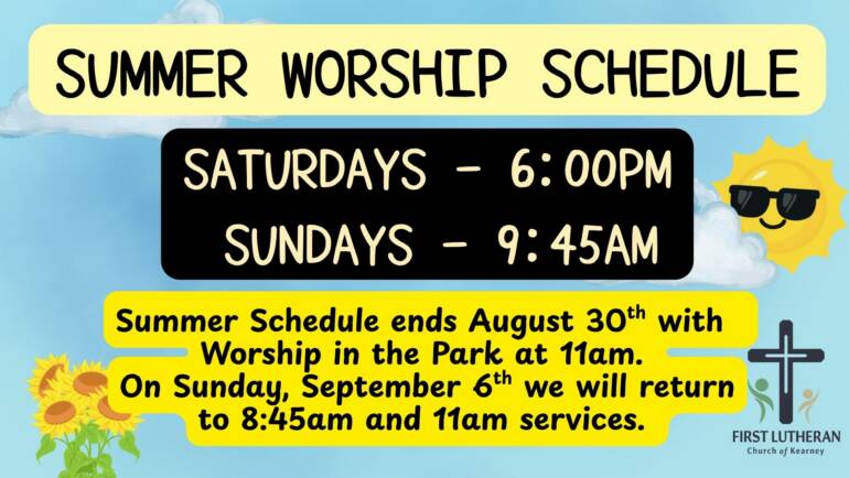 Summer Worship Schedule