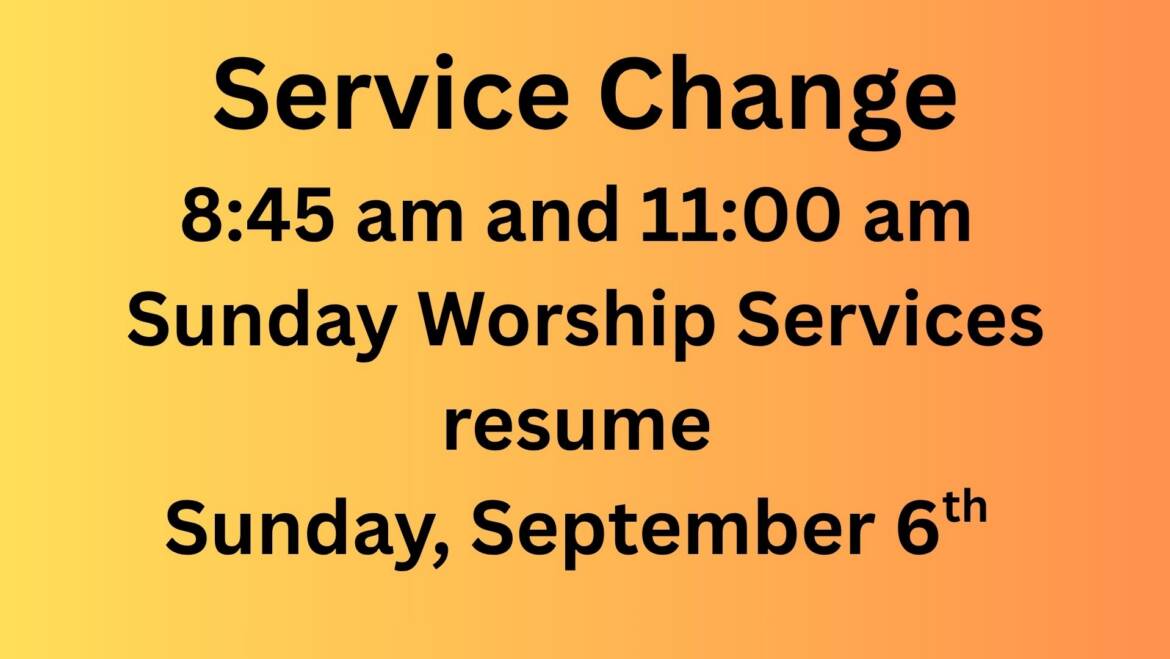 Sunday Worship Times Resume