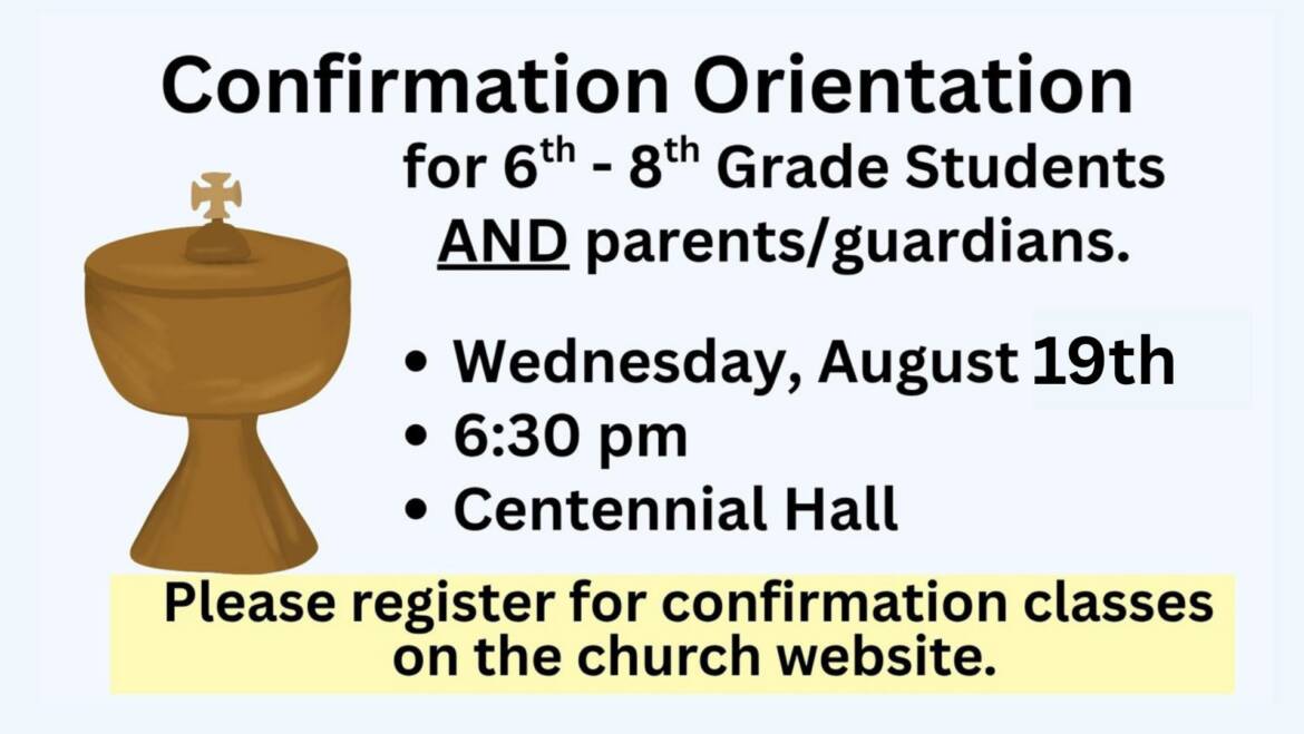 Confirmation Orientation